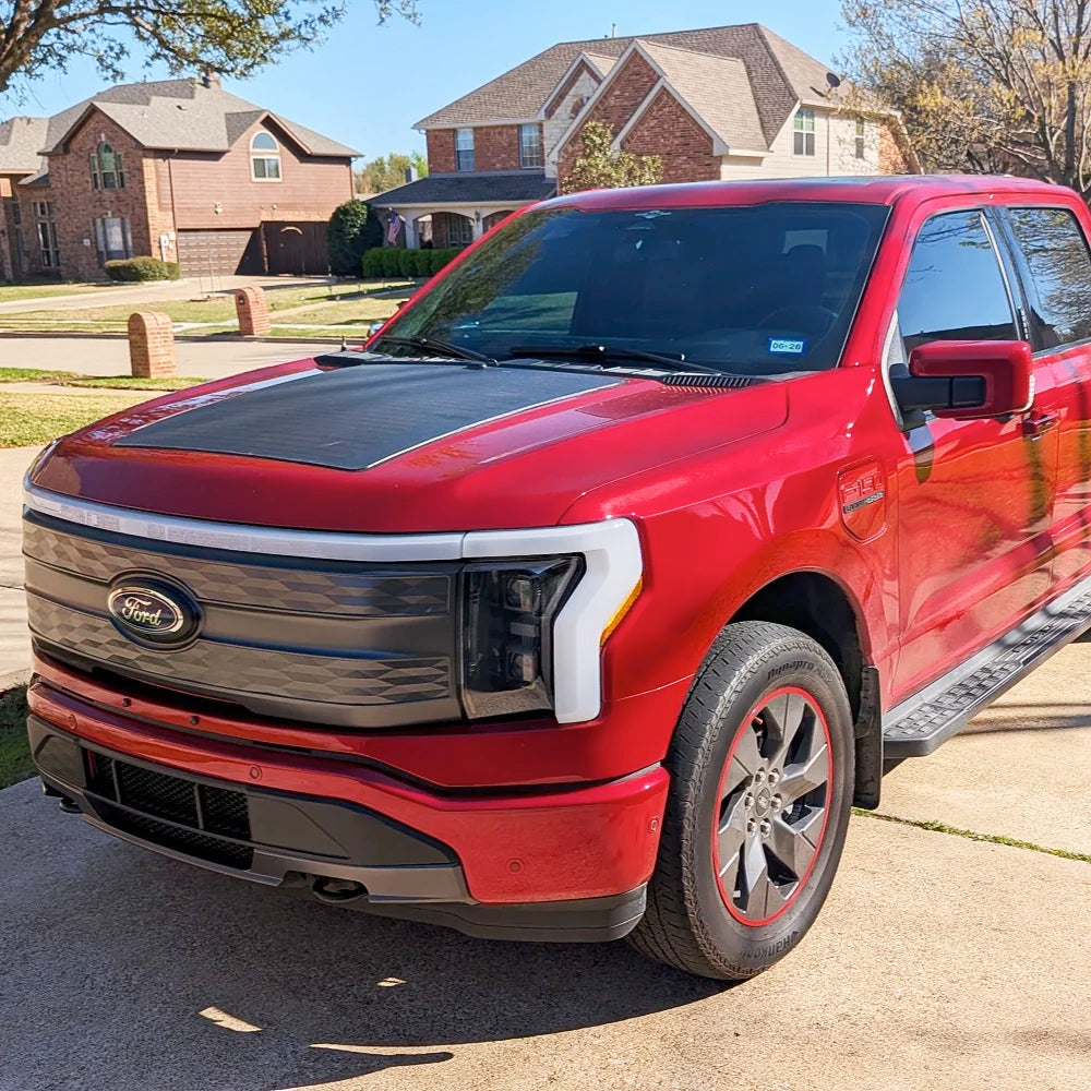 Ford F-150 Lightning Lensun 115W Hood Flexible Solar Panel